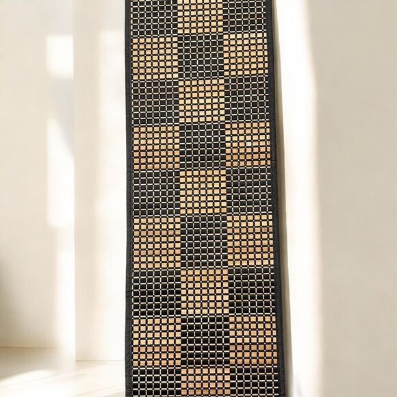 Bed Bath & Beyond Bamboo Table Runner in Black Checkers 13” X 90” - Picture 11 of 15